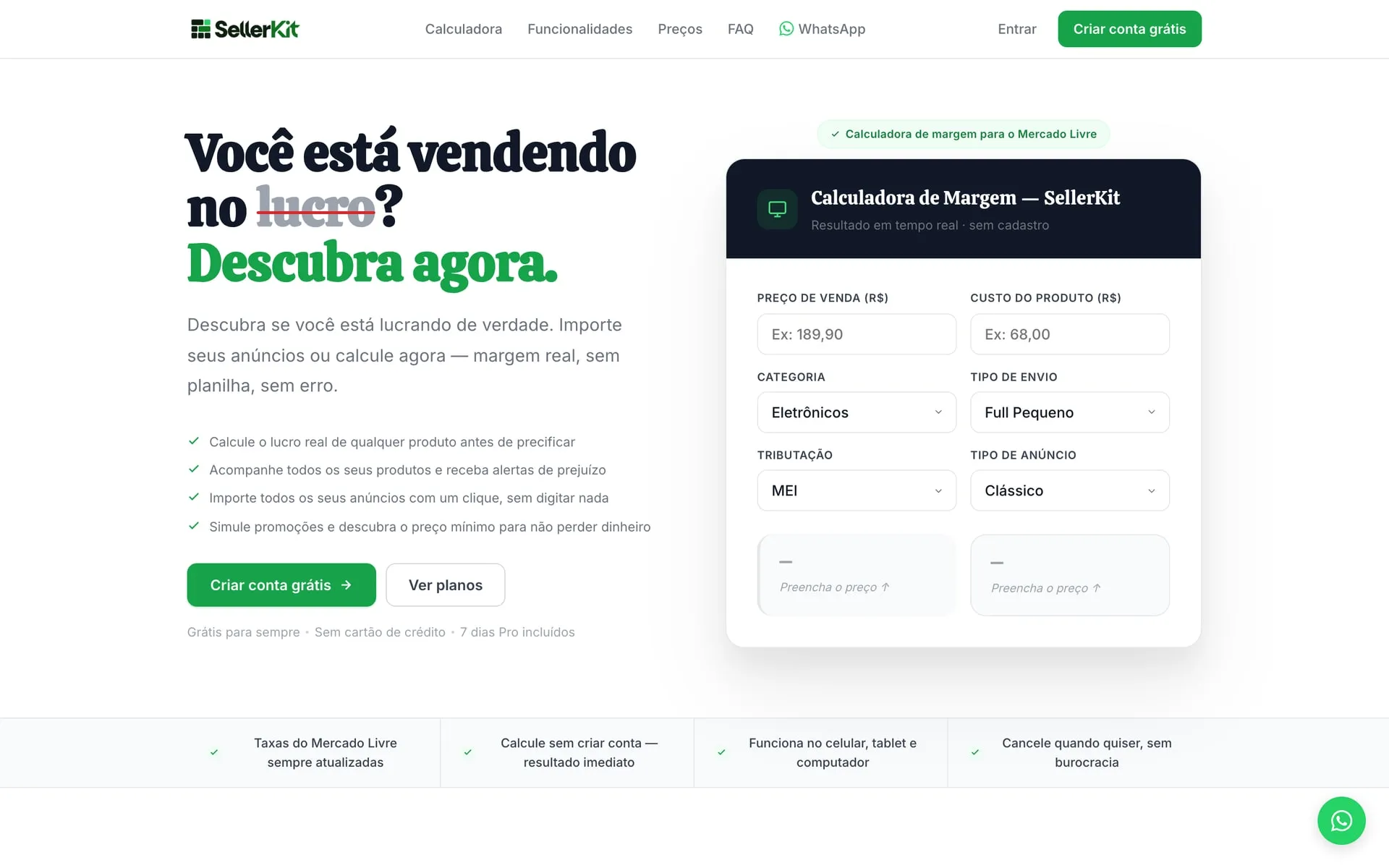 Site SellerKit aberto no computador